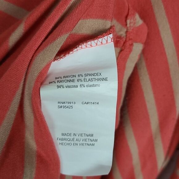 Motherhood Maternity Coral Tan Chevron Long Sleeve Stretchy Knit Swing Dress SM - Picture 7 of 8